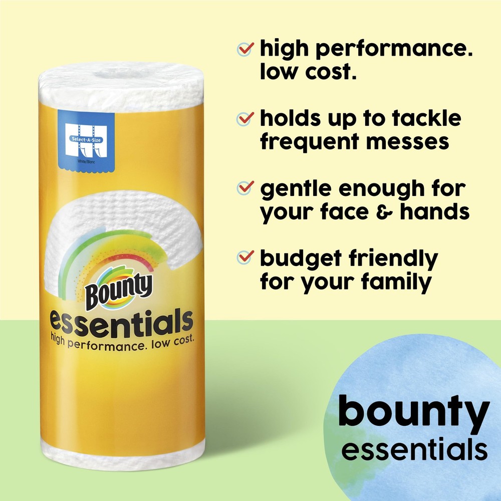 Bounty Essentials Select-A-Size Paper 2 Rolls (162 Sheets per Roll), White