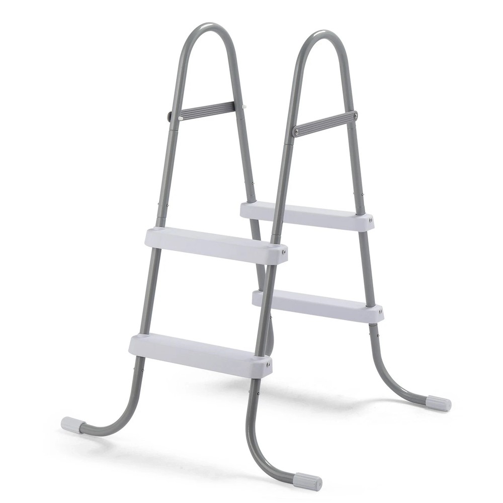 2 Steps 33in Pool Ladder Iron Grey Frame + White Steps