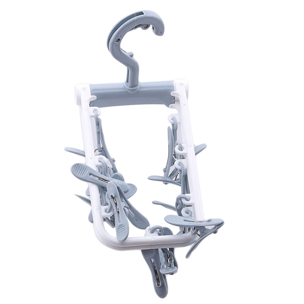 ZACI 2 Pack Clothes Drying Rack,12 Clips Laundry Rack Blue, Purple