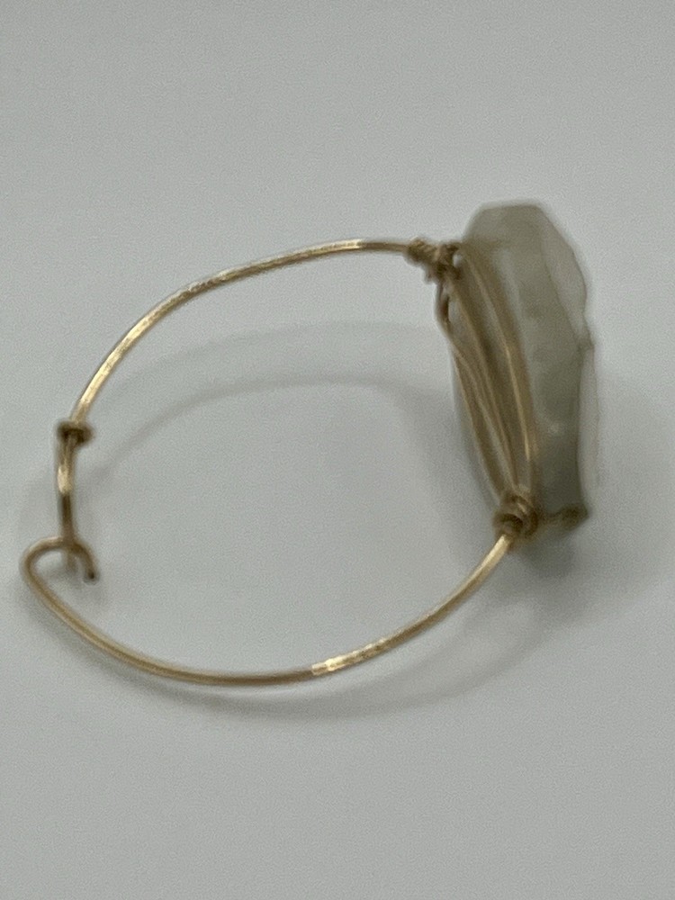 Gold Wire Freeform Smoky Quartz Geode? Statement Cuff Bracelet Small