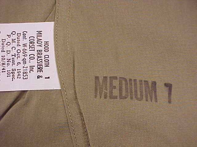 ORIGINAL & MINT Condition M1941 Field Jacket Hood (Size Medium)