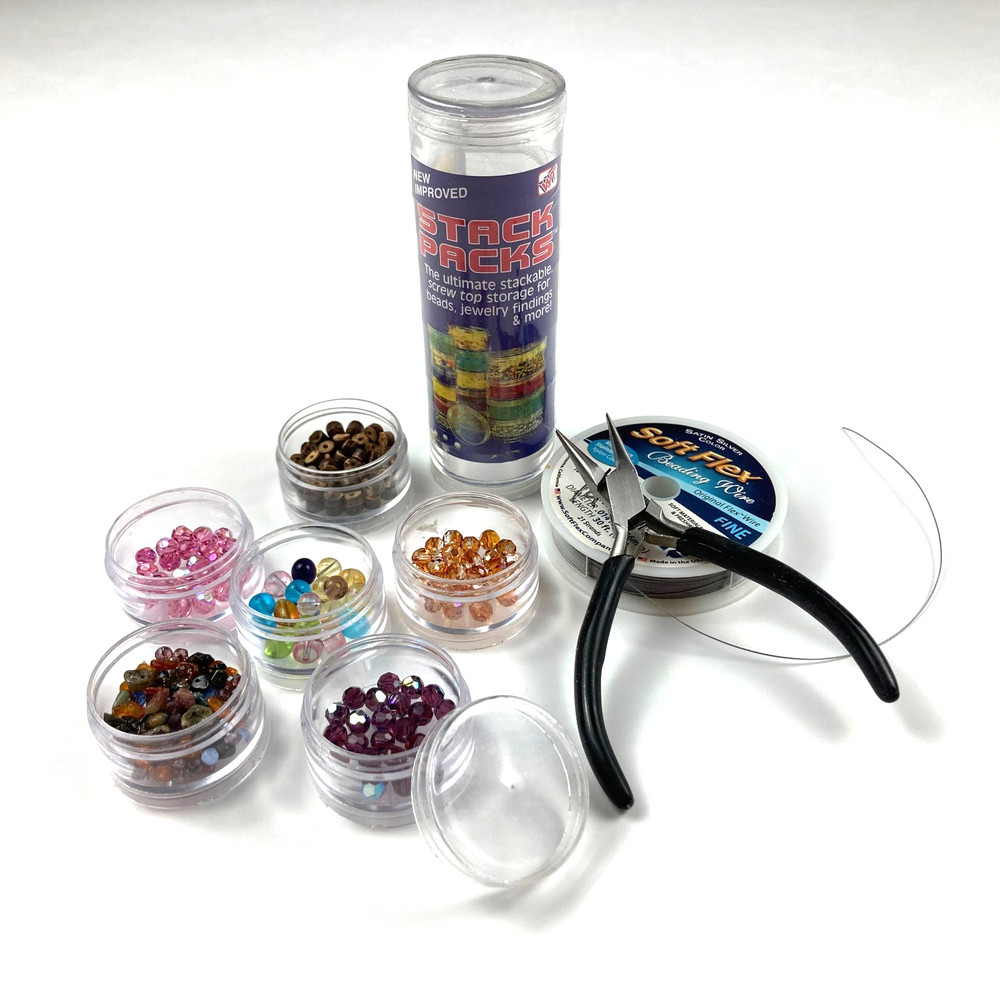 6-Part Clear Plastic Interlocking Pill Bead Craft Storage Container, Small 1.5"