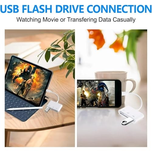 USB C SD Card Reader for iPhone 15 iPad Mac 3 in 1 USB-C Memory Trail Camera...