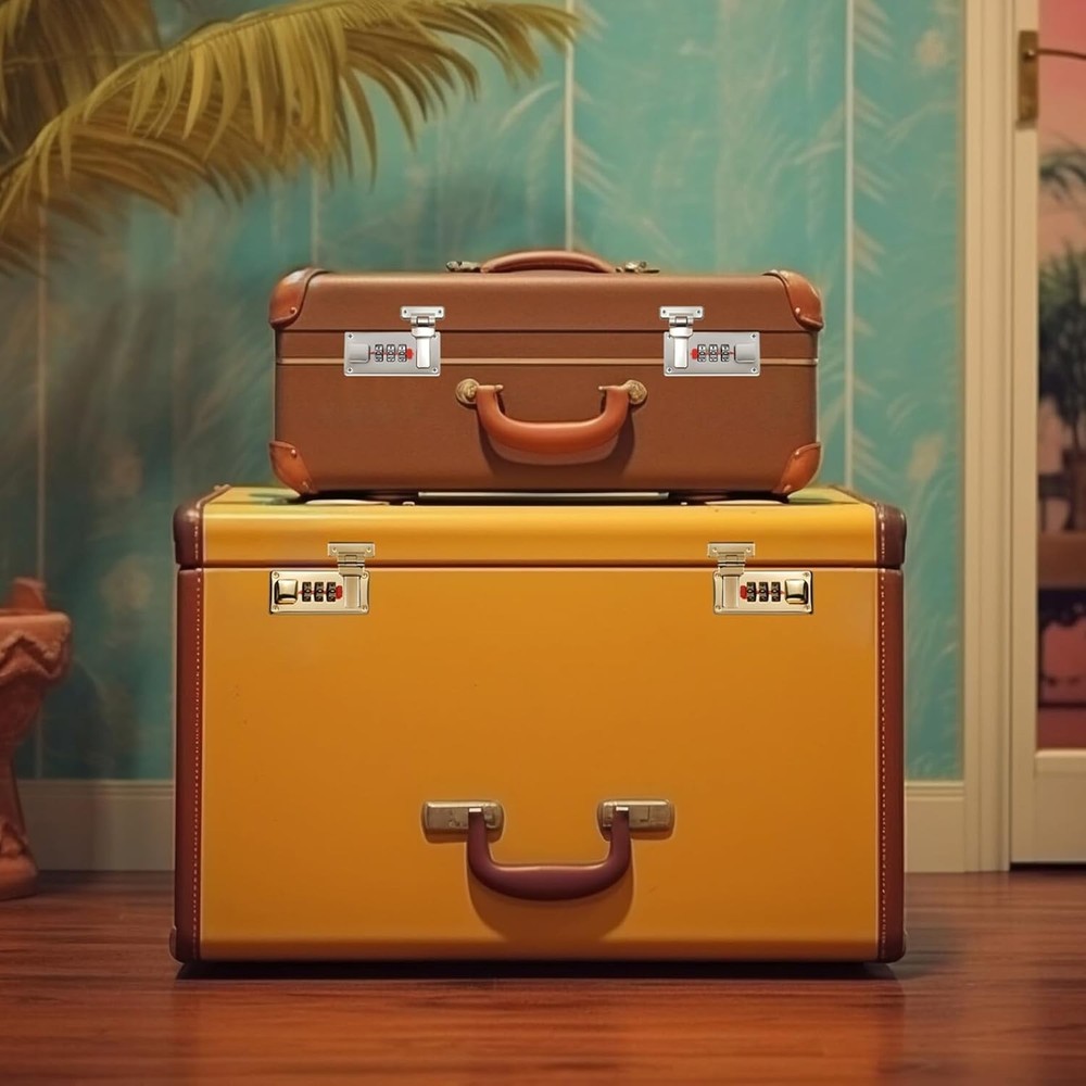 2 Pcs Tool Box Hasp Luggage Combination Lock Briefcase Replacement Lock