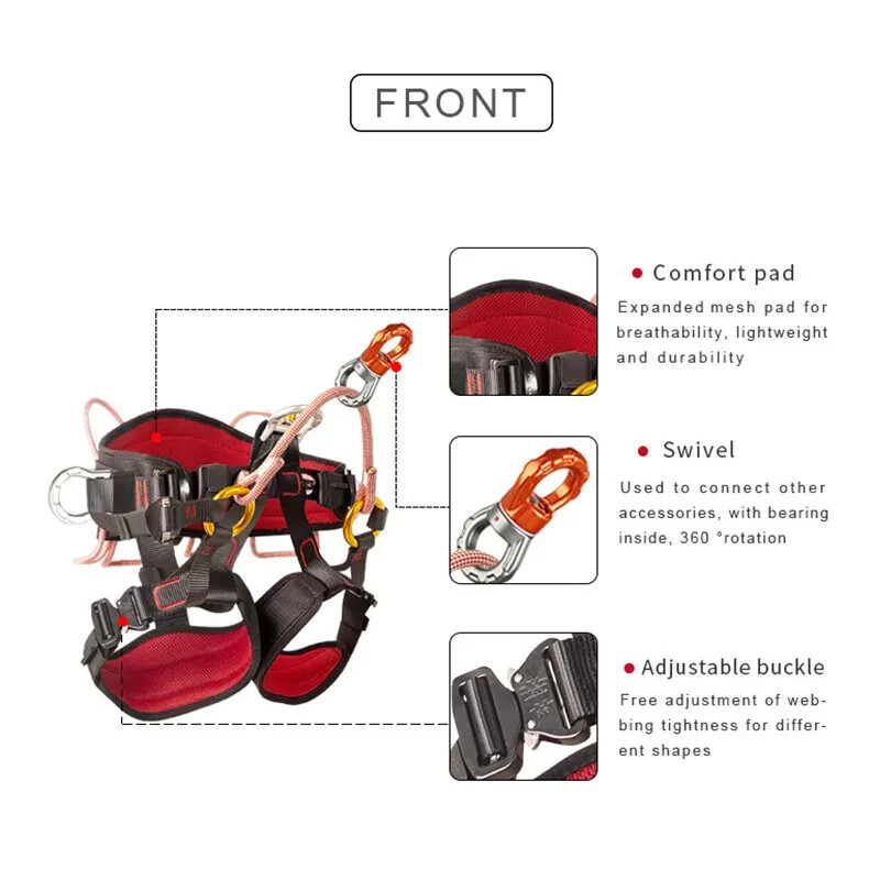 Tree Climbing Saddle Arborist Half Body Harness Fall Protection Equipment