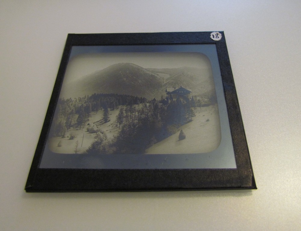 Glass Magic Lantern Slide SONNWENDSTEIN MOUNTAIN FROM SEMMERING C1910 AUSTRIA