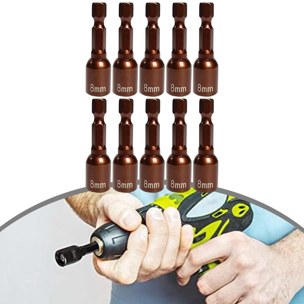 Professional Quality 10Pcs Magnetic Socket Wrench Set with Hex Adapters