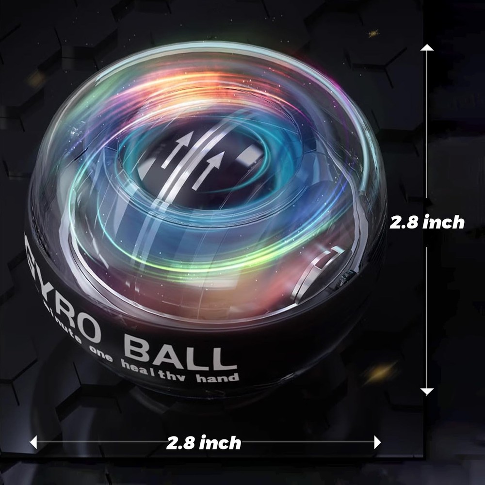 BeSokar Gyroball Wrist Exerciser Ball, 5 Level Small, transparent