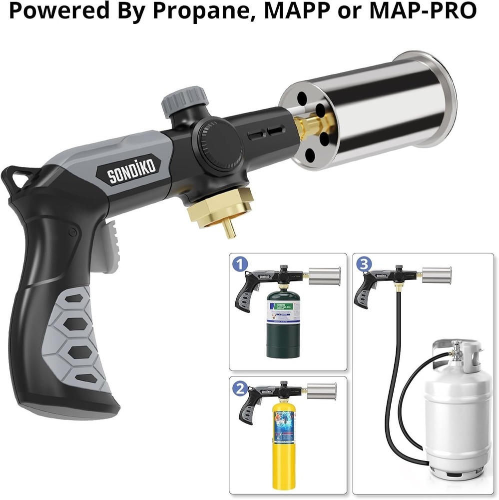 L8010 Powerful Cooking and BBQ Propane Torch - Adjustable Flame for Culinary ...