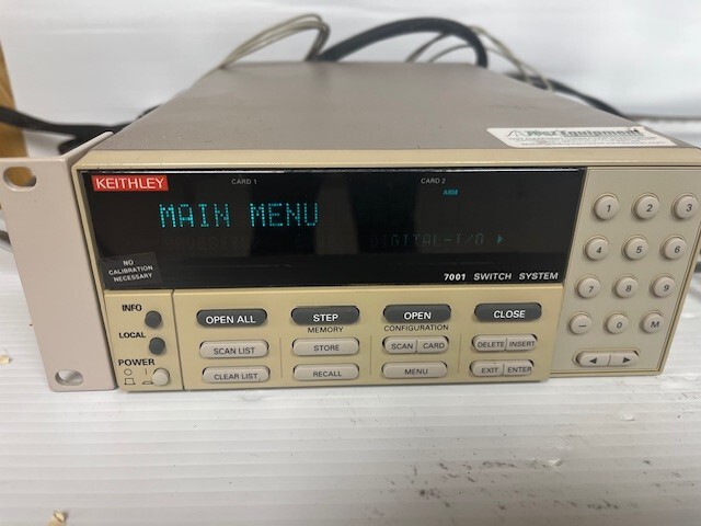 KEITHLEY 7001 DATA ACQUISITION SWITCH SYSTEM WITH 2 7059 LOW VOLTAGE SCANNERS