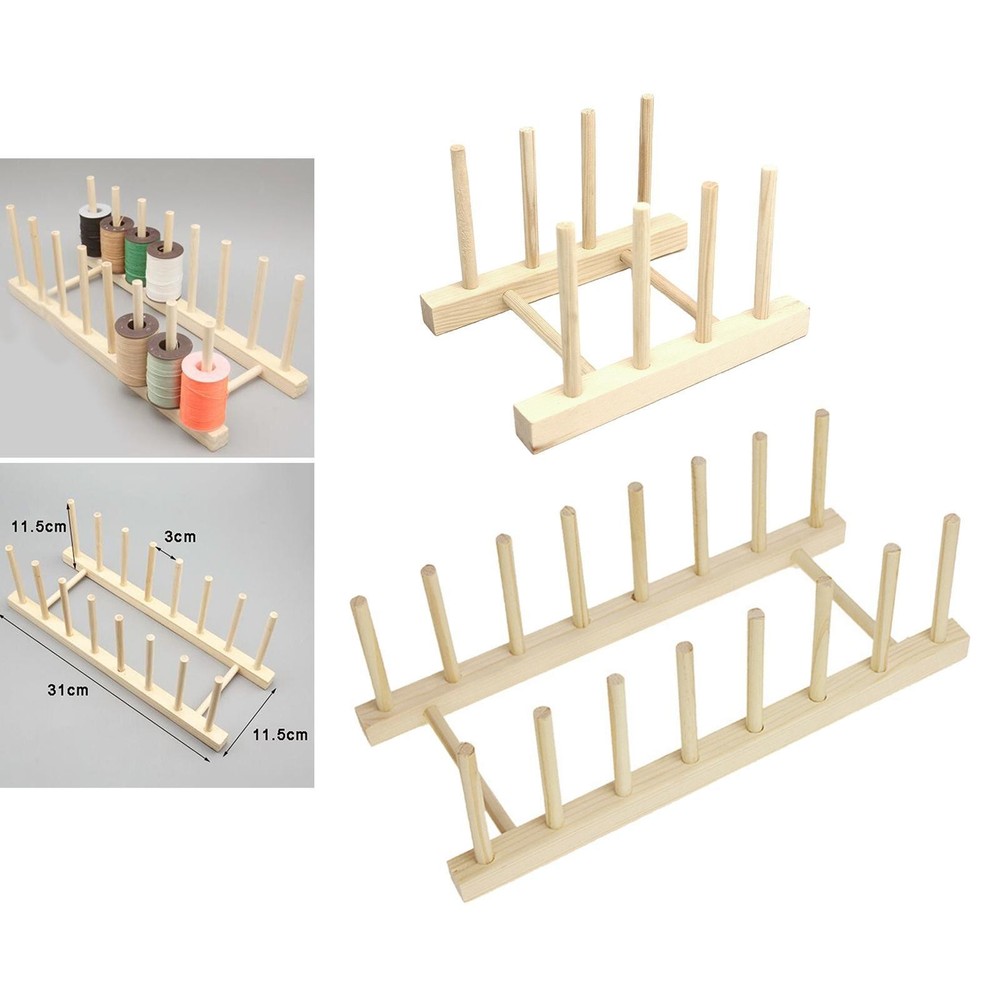 Solid Wood Shelf Folding Spool Storage Rack Sewing Thread Rack Spool Thread