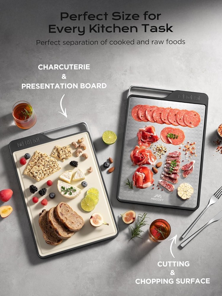 Titanium Cutting Board Kitchen Double-Sided Pure Titanium Checkered Design