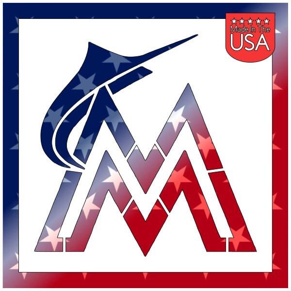 12"x12" Clear Plastic Stencil - Miami Marlins (MCA67)