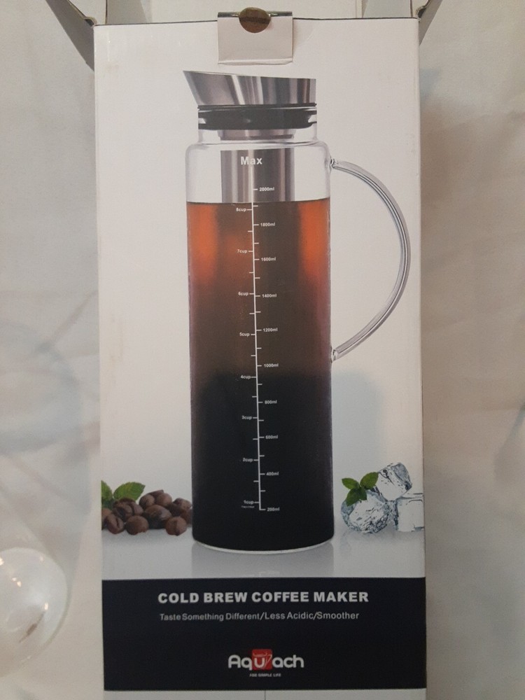 Aquach Cold Brew Coffee Iced Tea Maker & Fruit Pitcher - Large Capacity 51 Ounce