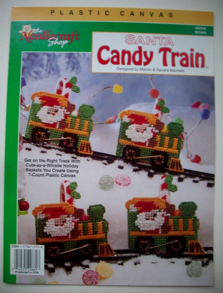 Santa Candy Train Christmas plastic canvas pattern candy holders