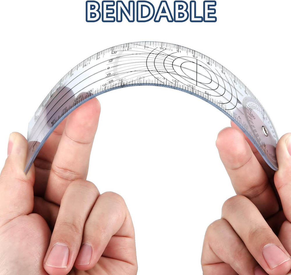 2 Pcs Plastic Goniometer Quick Protractor Clear Angle Finder Ruler with 7 Inch A