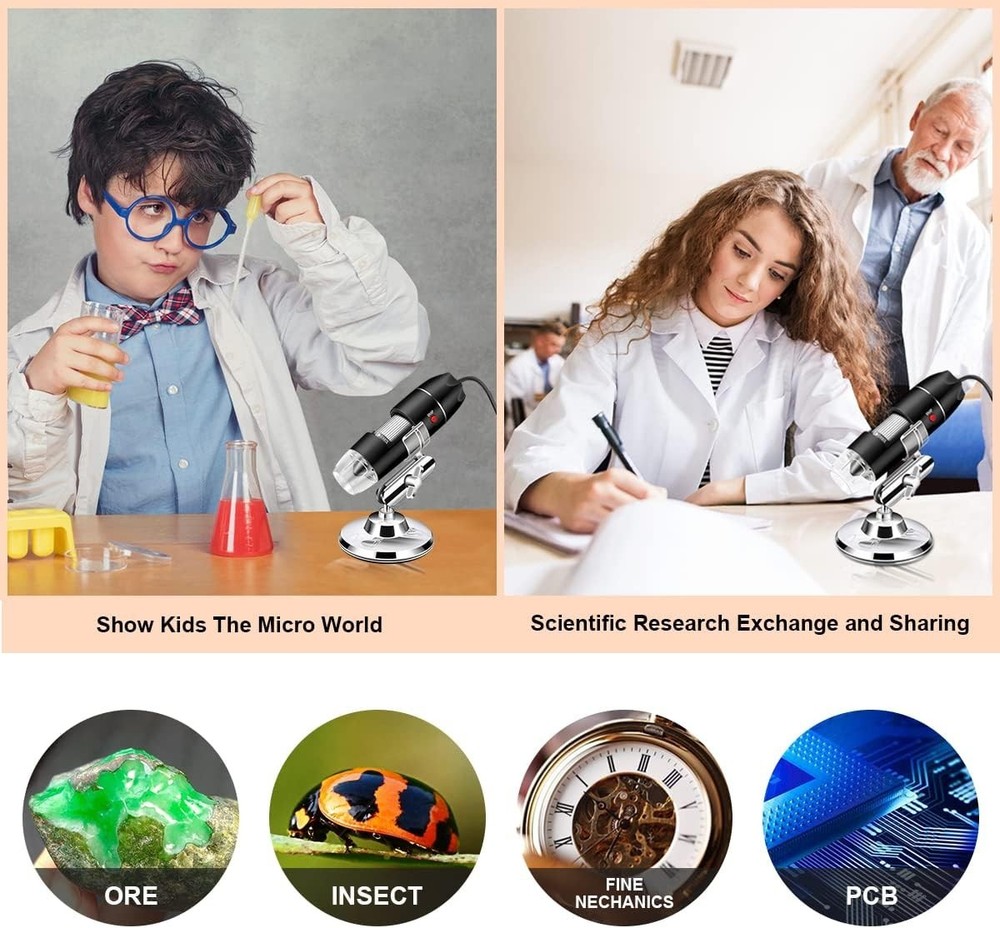 LED-Powered USB Microscope with Carrying Case – Explore the Microworld Anywhere