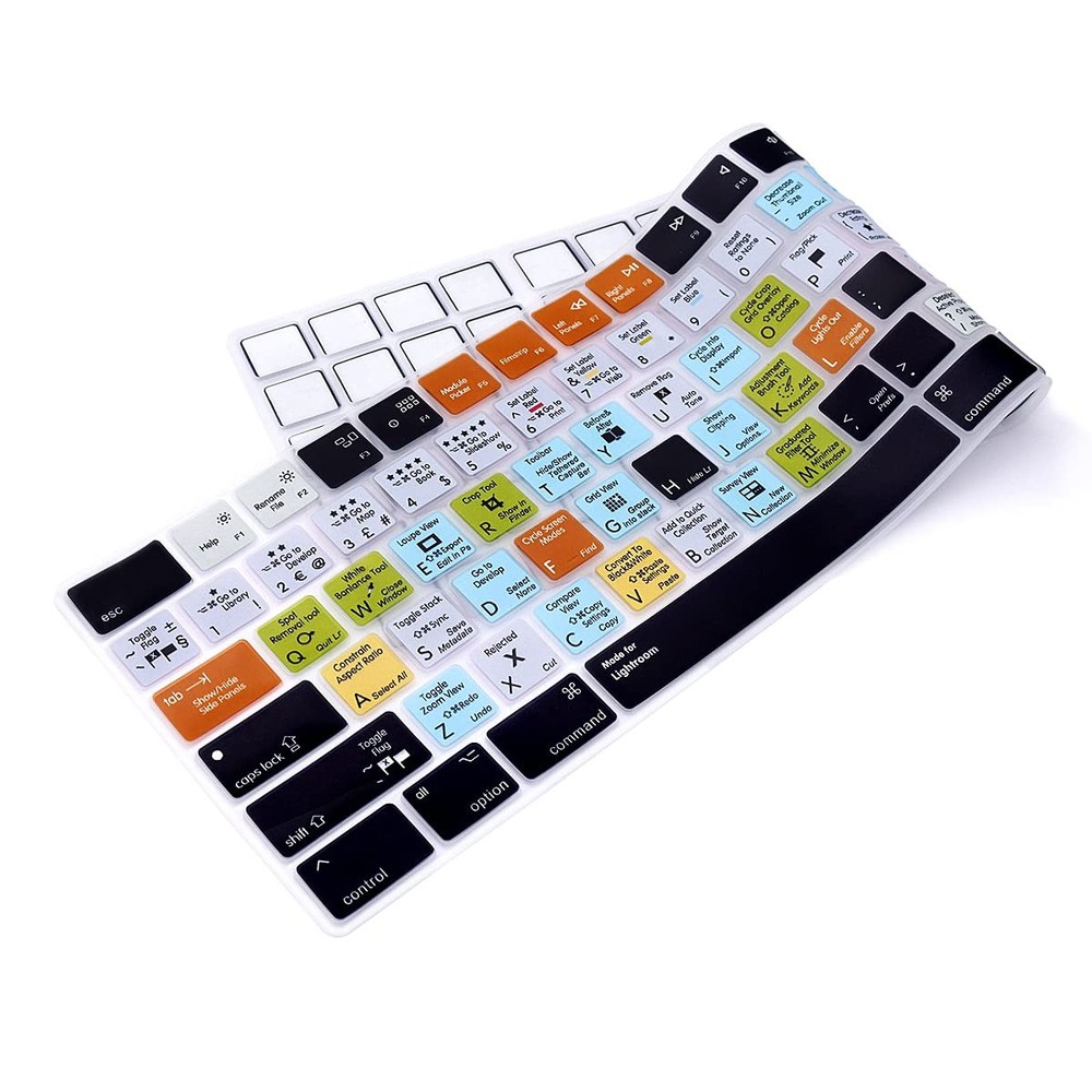 Shortcuts Ultra Thin Silicone Full Size Wireless Numeric Keyboard Lightroom