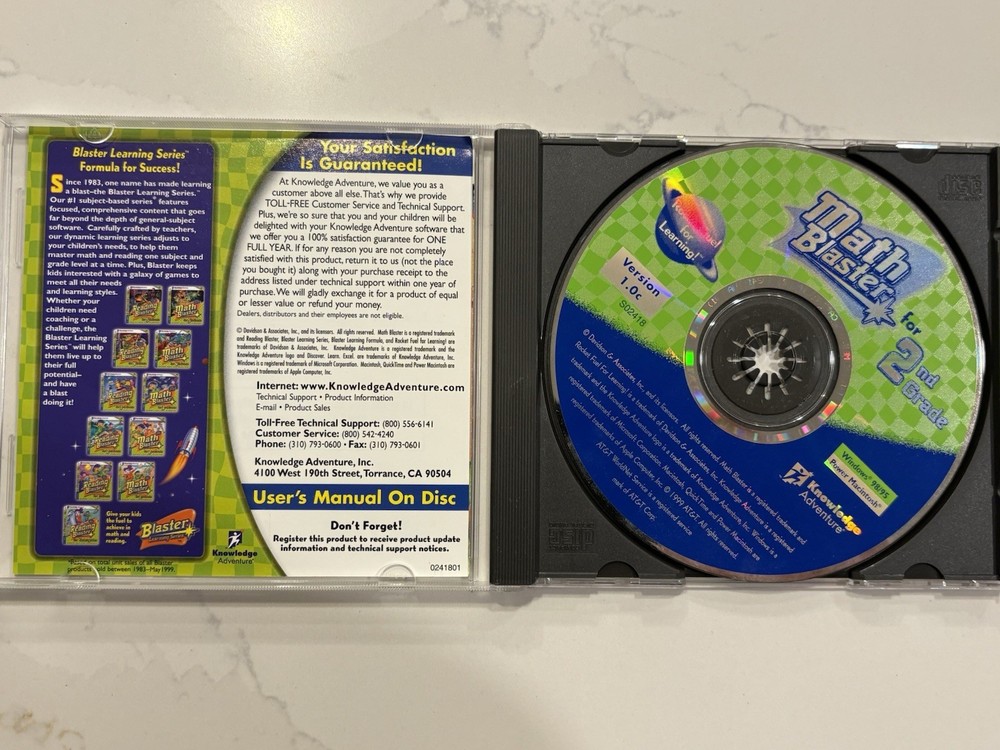 Math Blaster For 2nd Grade PC MAC CD kids learn problems fractions game Ages 6-8