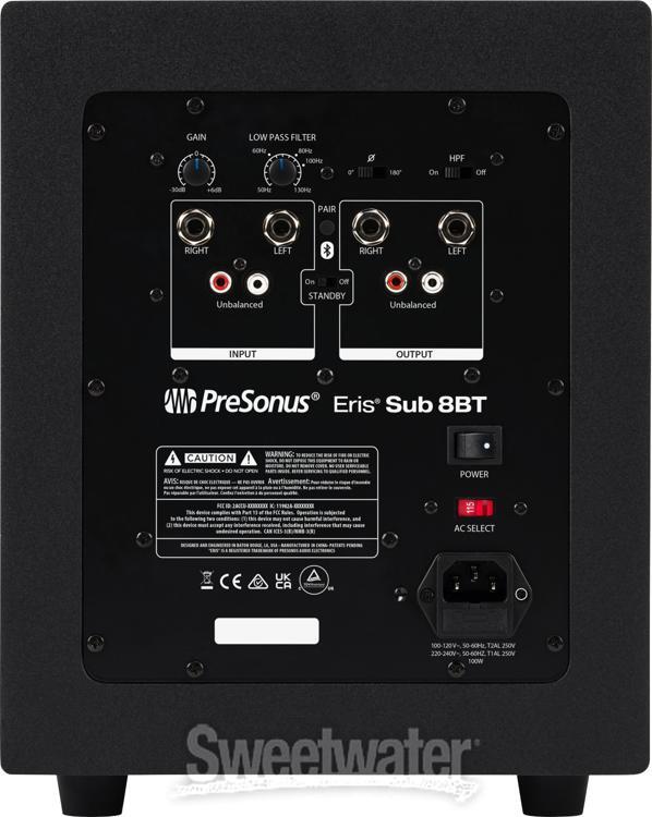PreSonus Eris Sub 8BT 8-inch Powered Bluetooth Studio Subwoofer