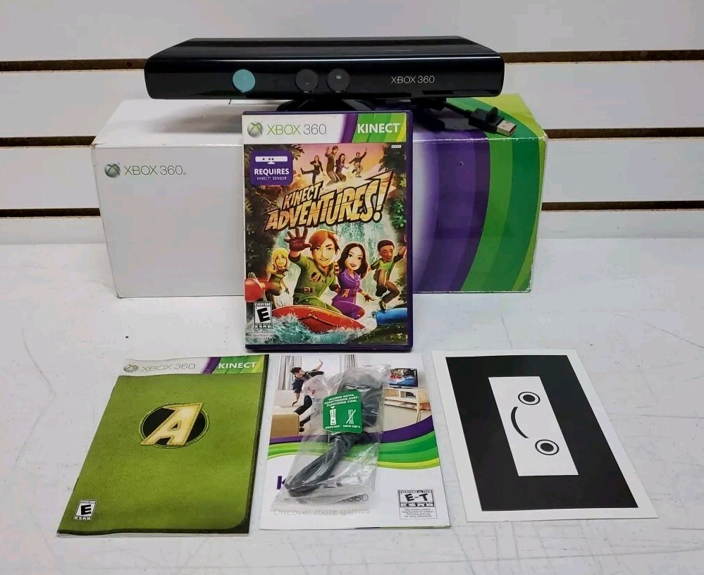 Microsoft Xbox 360 Kinect Sensor in Box w/Kinect Adventures - Tested *READ*