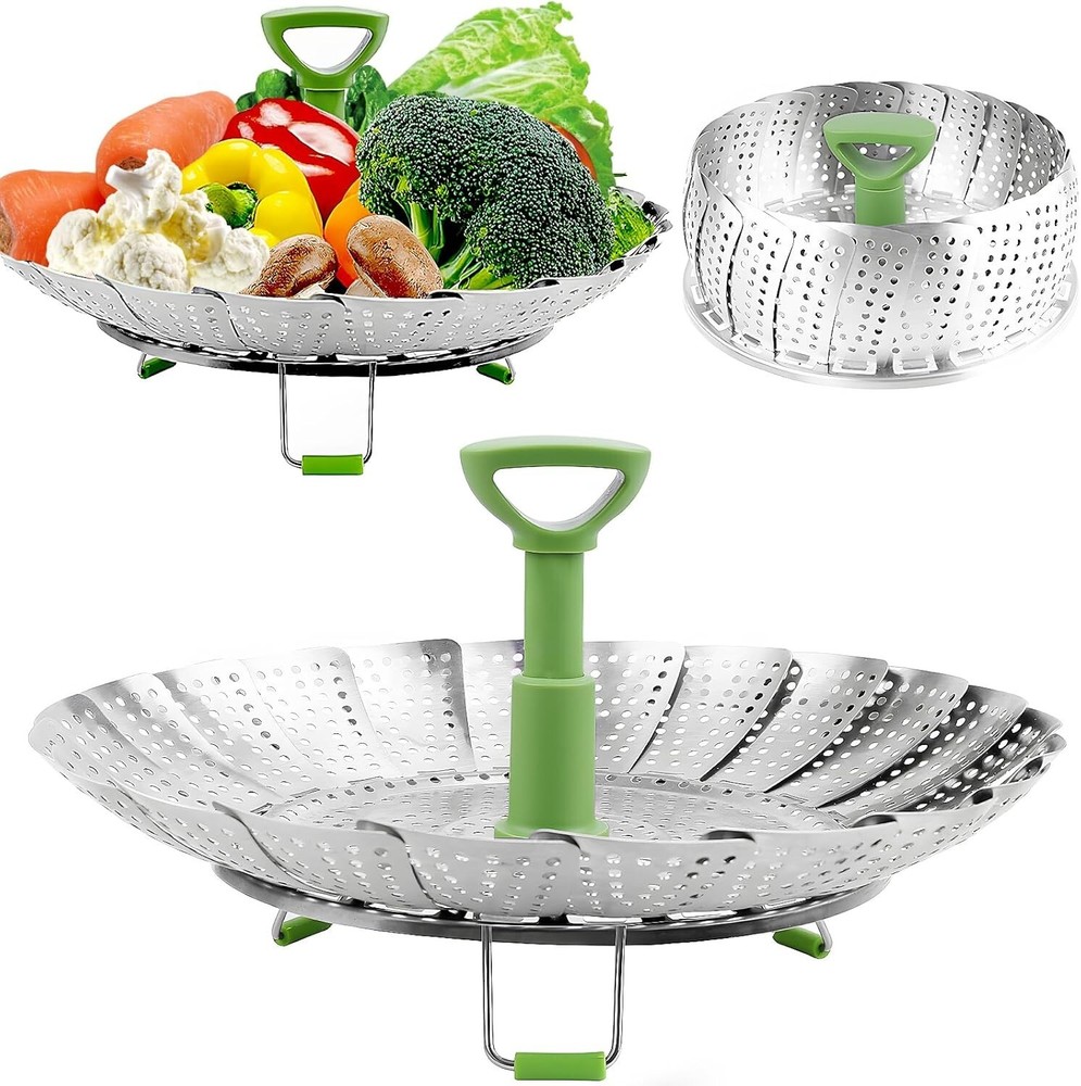 Multi-Functional Expandable Steamer Basket - Ideal for Veggies, Seafood & More