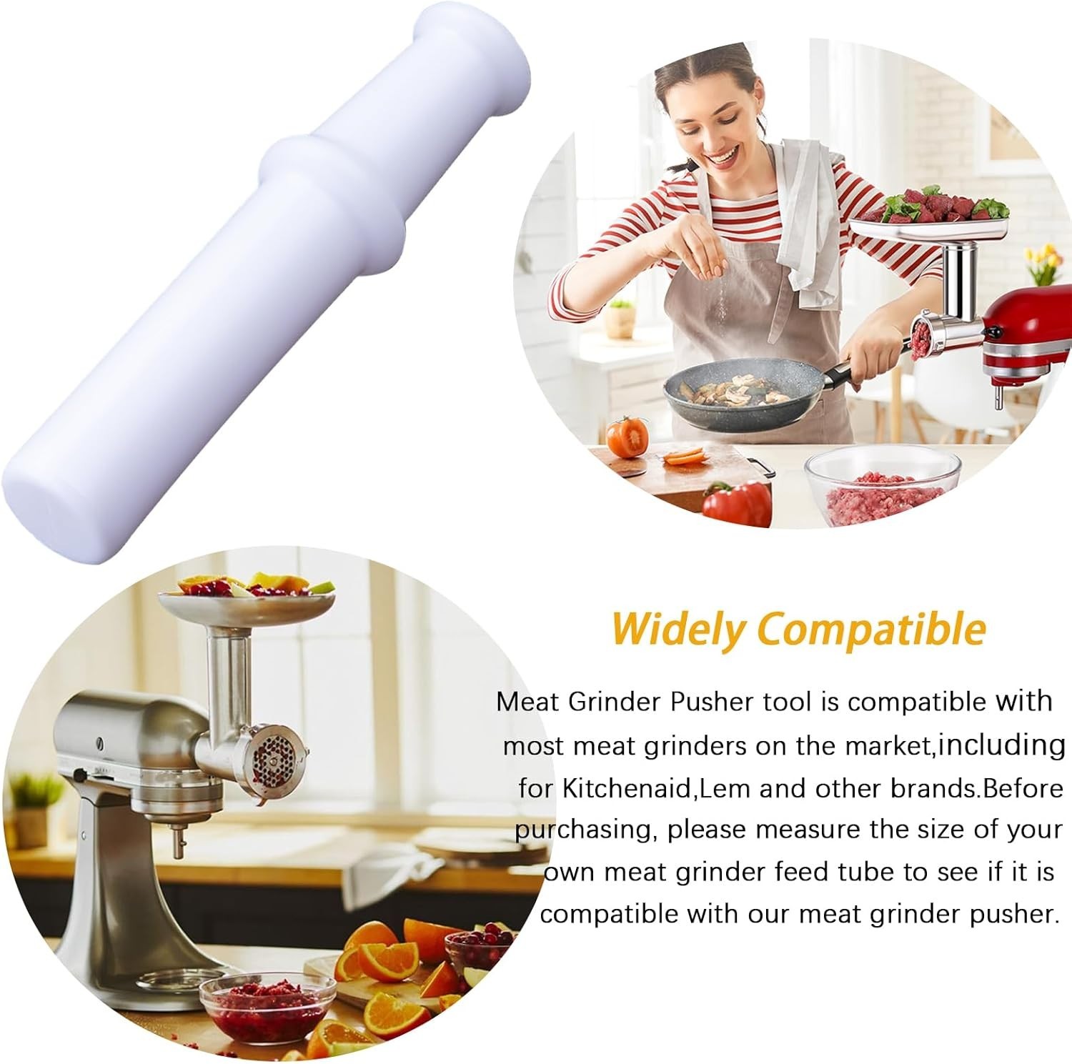 Meat Grinder Plunger for Kitchenaid, Lem and other brands,Universal Meat Grinder