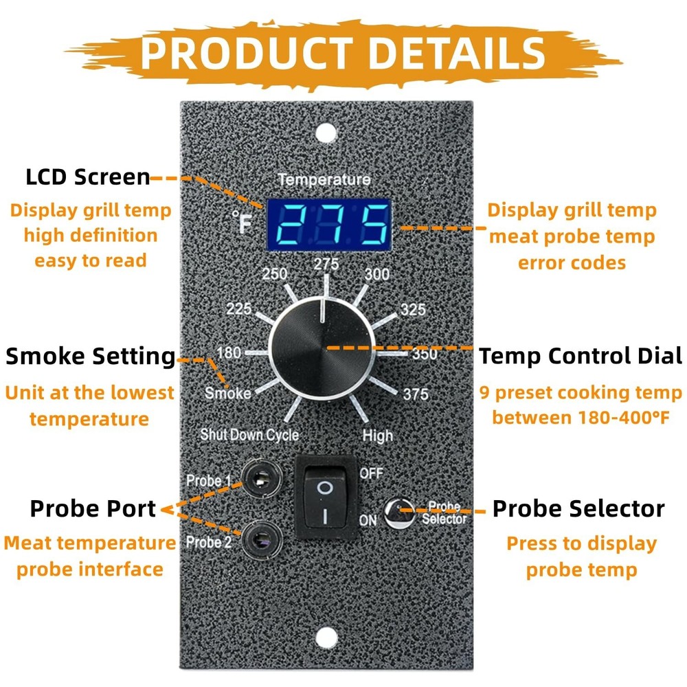 Digital Pro Temperature Controller Replacement Parts BAC365 for Traeger Wood ...
