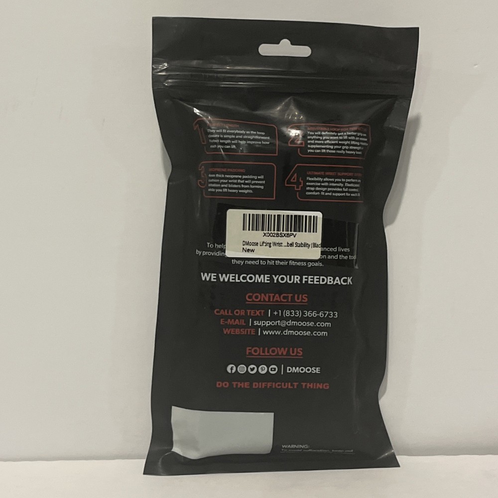 DMOOSE Weight Lifting Straps Black