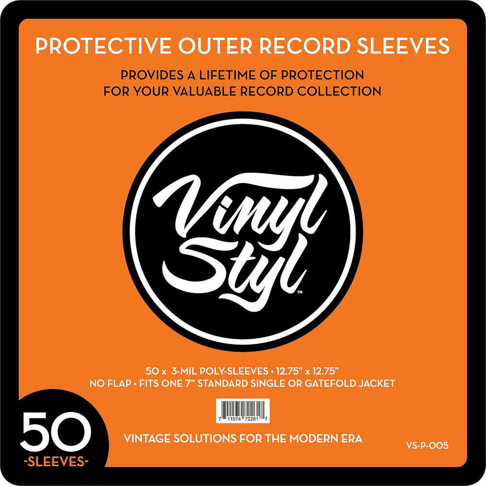 12 Inch Vinyl Record Protective Outer Sleeves- Open Top - 50 Count (Clear)