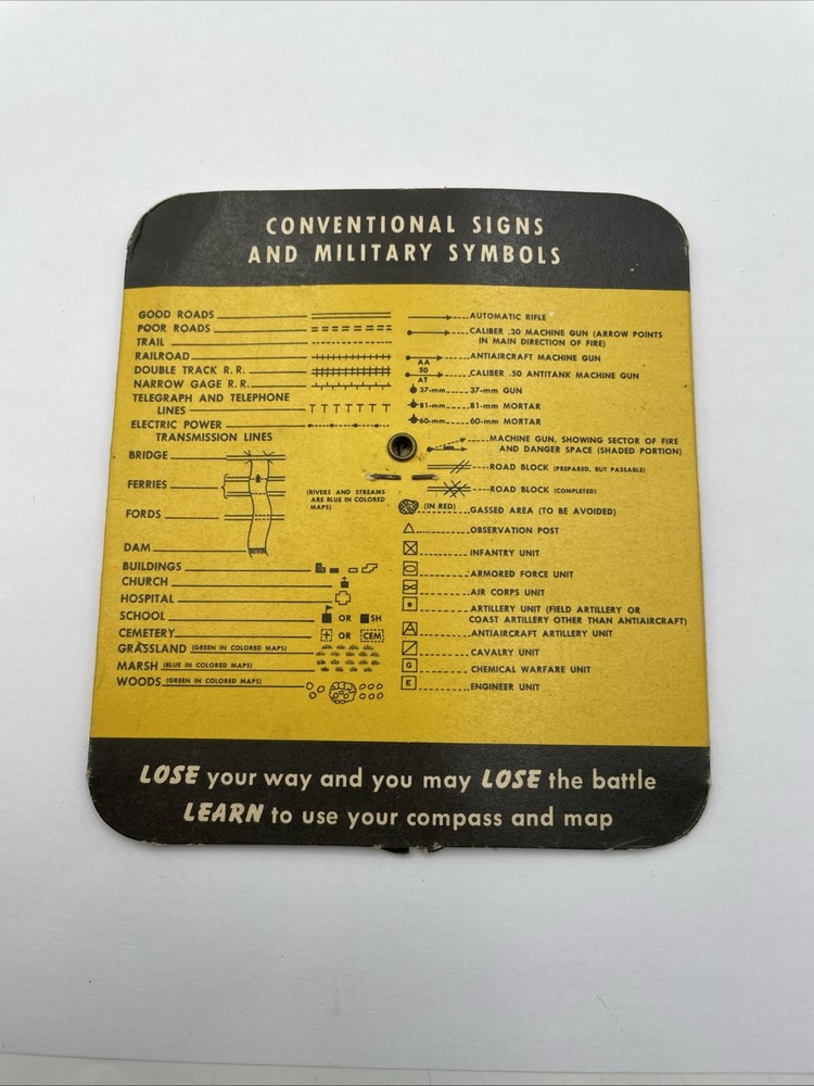 The Magnetic Azimuth Folding Compass WWII Use Your Map and Compass Military