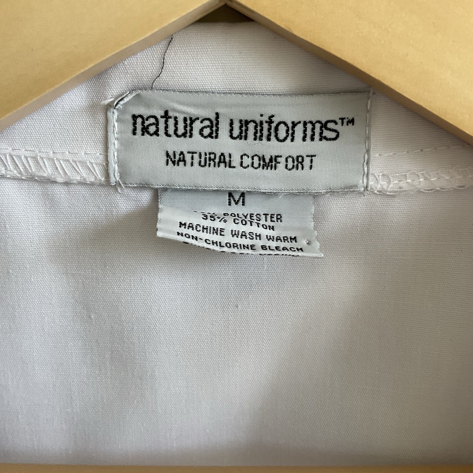 Natural Uniforms Doctor Medical Lab Coat White Long, Collared, Button-Up Size L