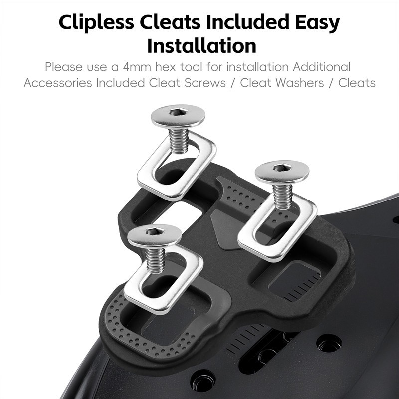 WEST BIKING 3 Bearings Bicycle Clipless Pedals with Cleats for Look System