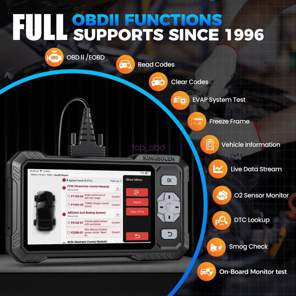 2026 KINGBOLEN S608 Car Diagnostic Tool OBD2 Scanner Code Reader Free Update
