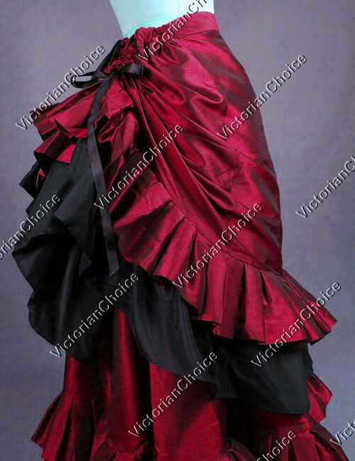 Gothic Victorian Edwardian Bustle Skirt Steampunk Cosplay Vampire Costume K034