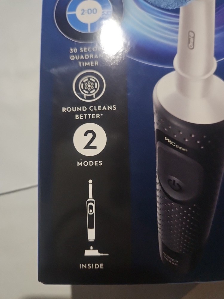 Oral-B Pro 500 Black Rechargeable Toothbrush 2 Modes 30 Second Quadrant Timer