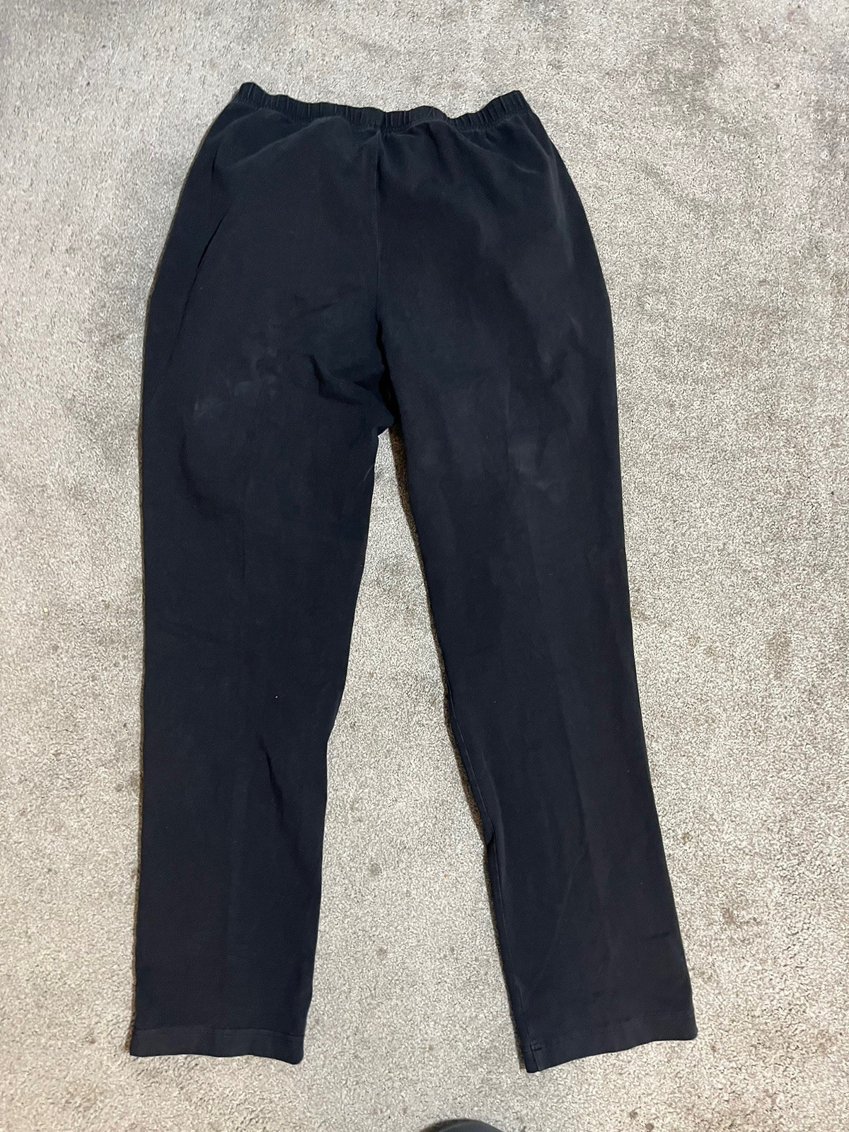 LL Bean Perfect Fit Tapered Leg Black Stretch Pocket Pants 252077 Women L M/Tall