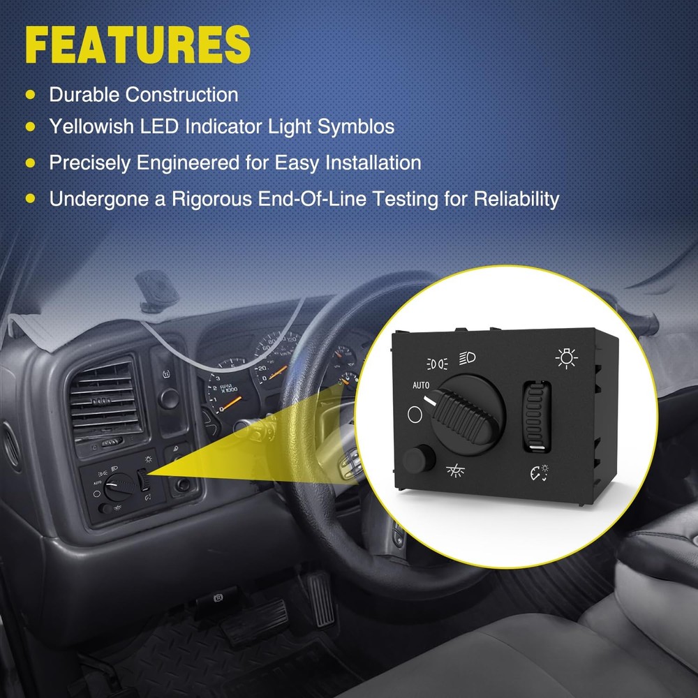 Nilight Headlight Dimmer Switch Compatible with Chevy/GMC/Cadillac 2003-2006