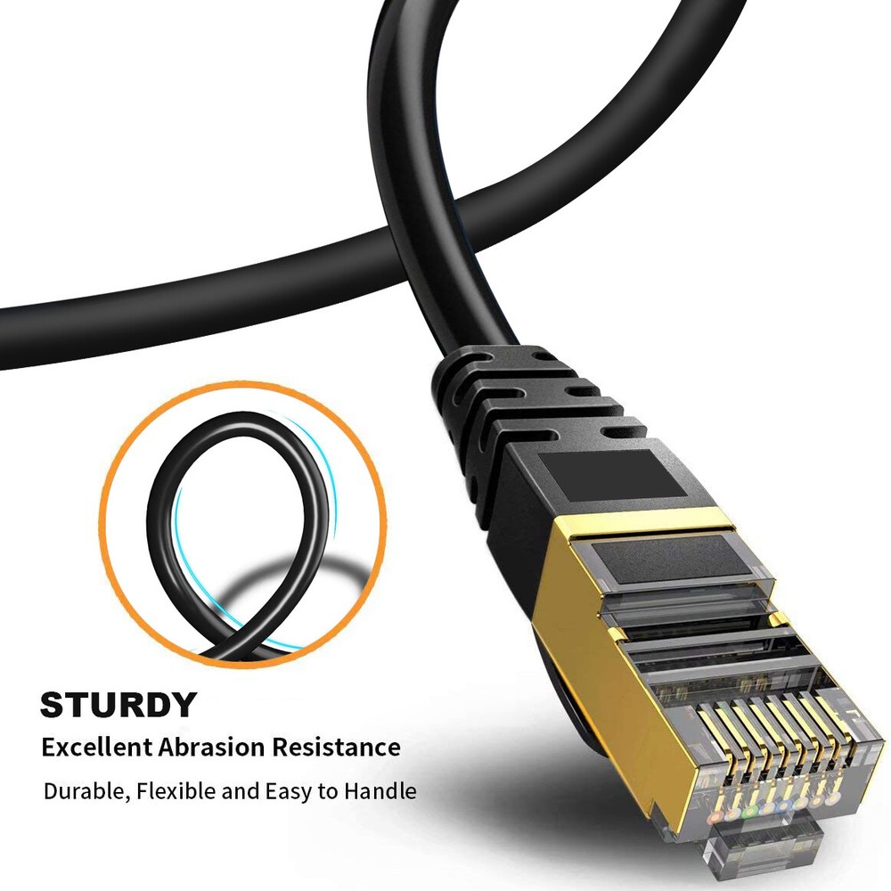 2pack 3ft - 15ft Cat8 RJ45 Ethernet Patch Network LAN Shielded Fastest 40G Cable