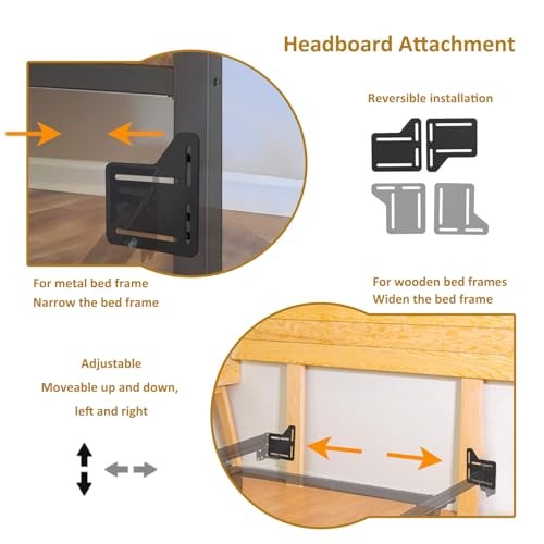 2 Pcs Bed Frame Brackets for Headboard, Bed Frame Adapter Connector, Bed