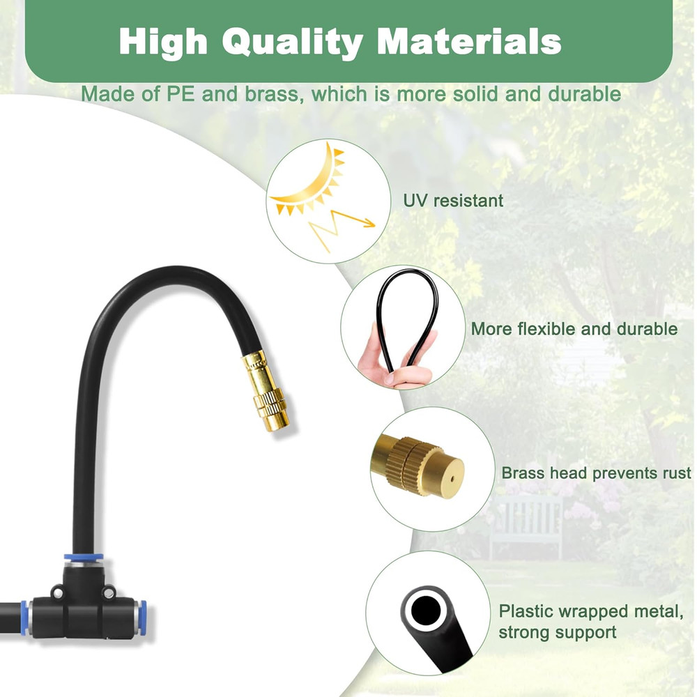 16.4Ft Drip Irrigation System, Automatic Garden Irrigation System with 360-Degre
