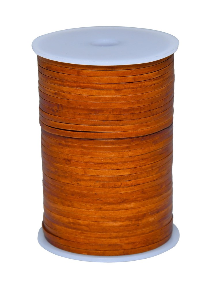 22 Yard 3mm Flat Leather Strip String Cord - Distressed Tan