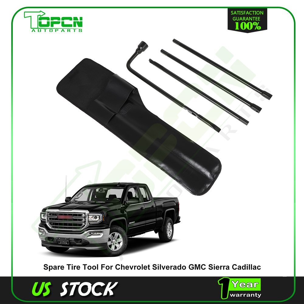 Spare Tire Wrench Tool Kit w/ Case For Chevy GMC Silverado Sierra Tahoe Cadillac