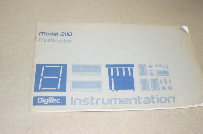 Digitec 2110 Multimeter Operating Operator's Users Guide Technical Manual