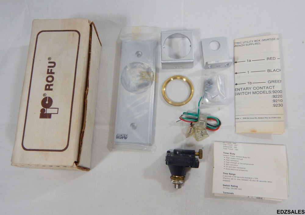 Rofu Key Switch 9222 Plate Accessory w/Pneumatic Timer Delay