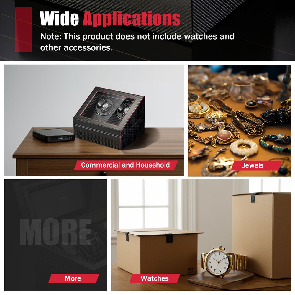 4+6 Automatic Rotation Watch Winder Box Self Winding Display Box Storage Case