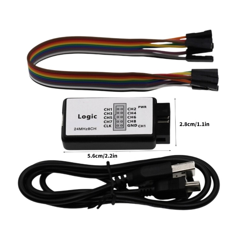 USB Logics Analyzers Device UART IIC SPI Debug 24MHz Sampling Rate 8 Channel