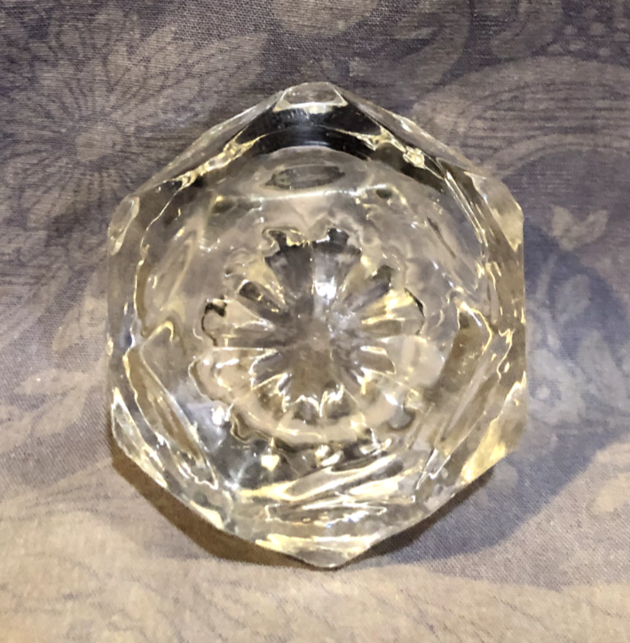 Clear glass open top salt cellar