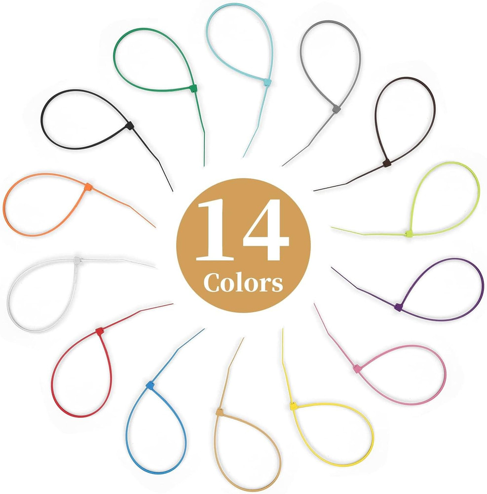 700 Pcs Mixed Colored Zip Ties, 4 Inch Multicolor Self-Locking Nylon Cable Ties