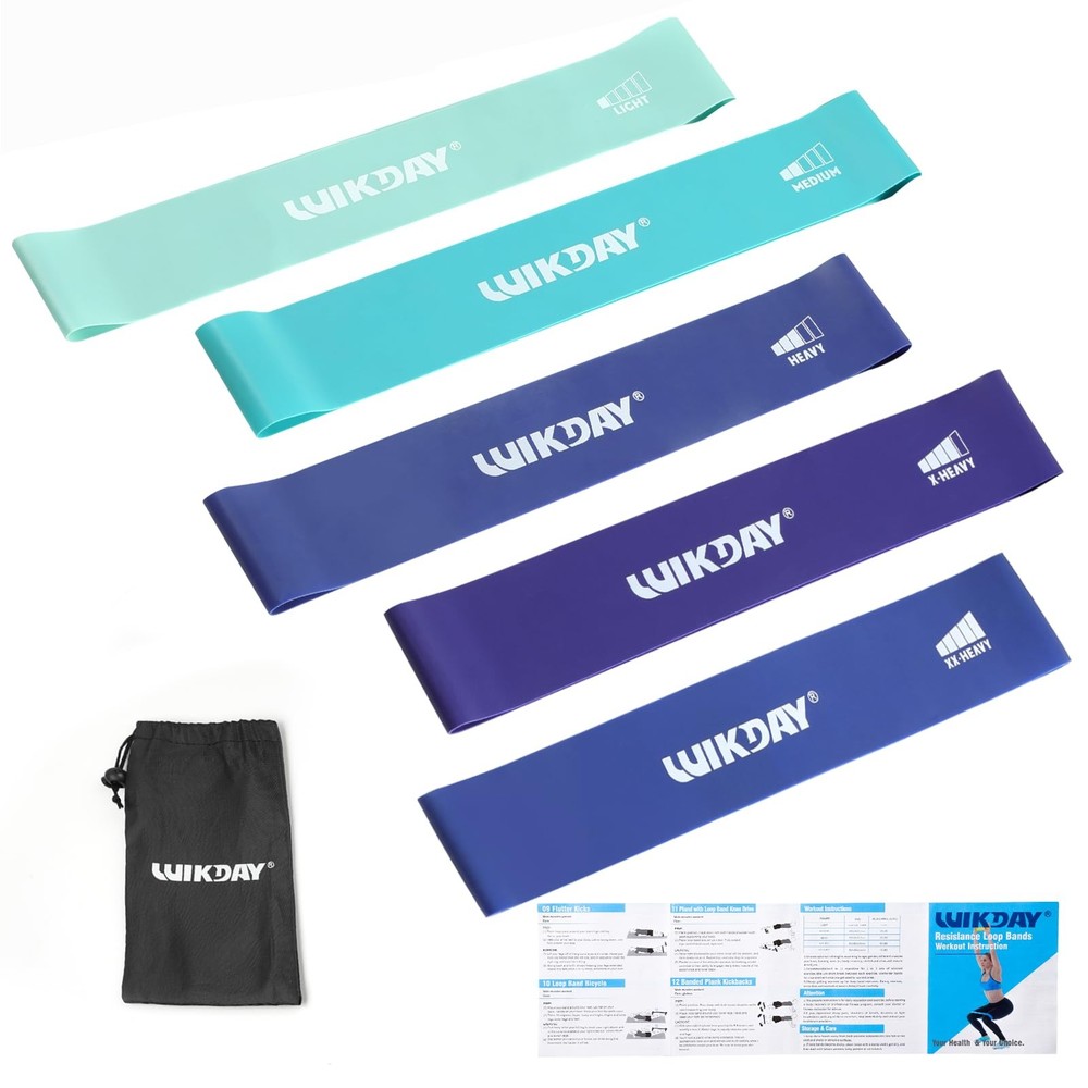 WIKDAY Resistance Bands for Working Out Exercise Loop Bands Workout Bands Set...